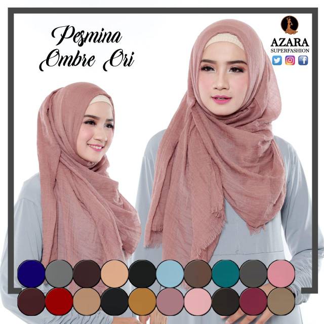 HIJAB JILBAB MURAH PASHMINA KUSUT OMBRE