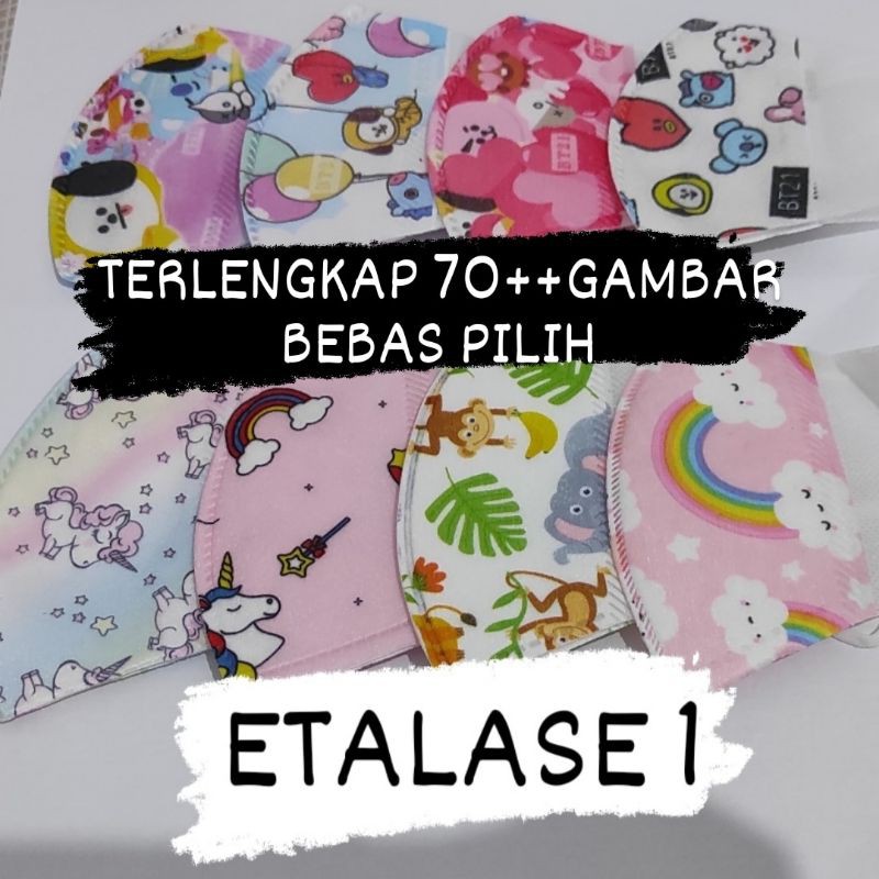 Masker duckbill anak murah gambar / masker BT21 BTS
