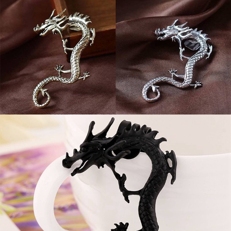 1 Pc Anting Klip Desain Naga Gaya Vintage Punk Untuk Pria Dan Wanita