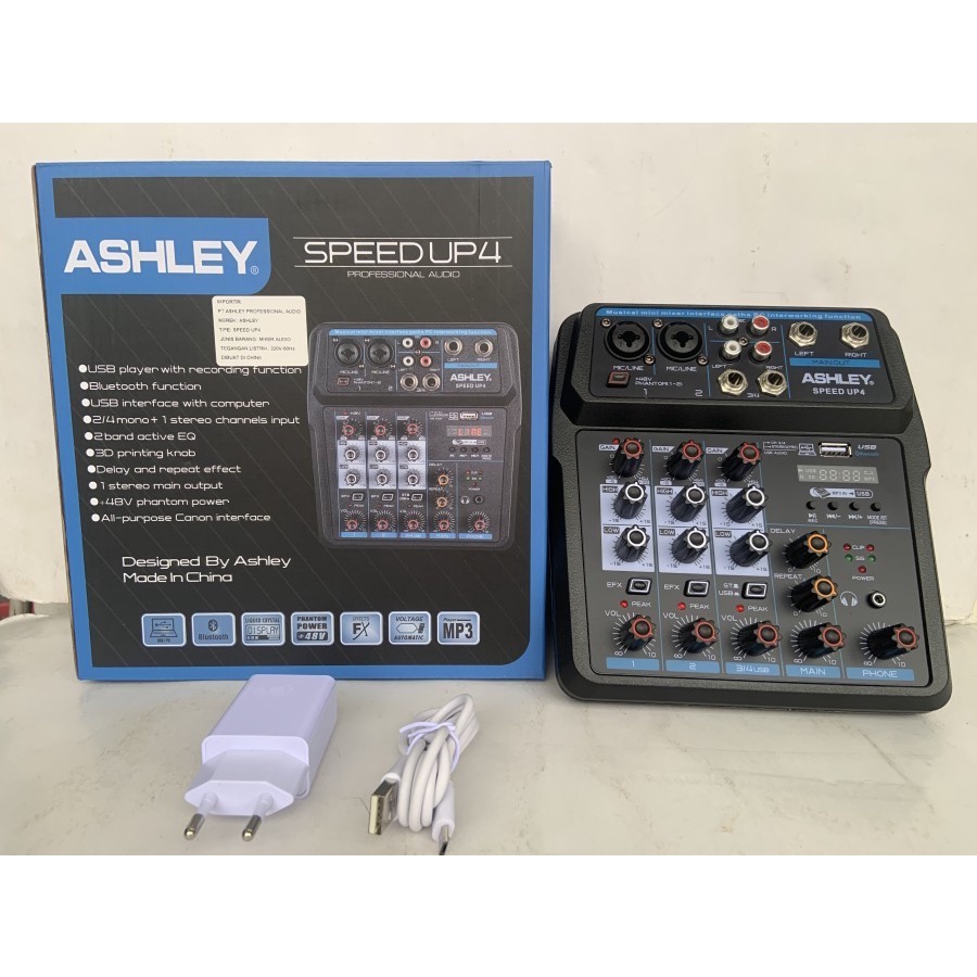 Mixer Audio mini 4 channel 4ch Ashley speed Up4 speed up 4 speedup4 speedup 4 Bluetooth USB effect P