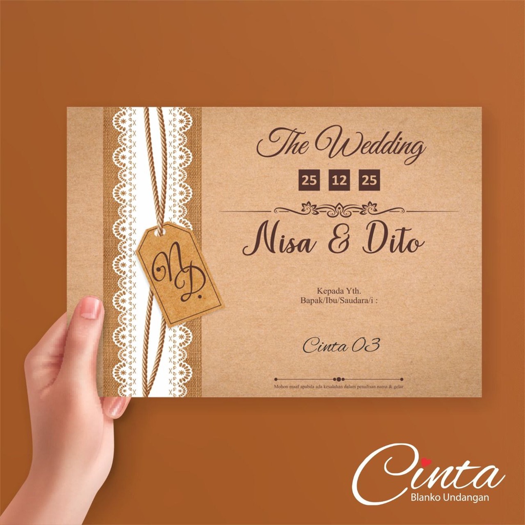 Blangko Undangan Cinta 03 | Blangko Undangan | Undangan Murah | Kertas Undangan Kosong Murah
