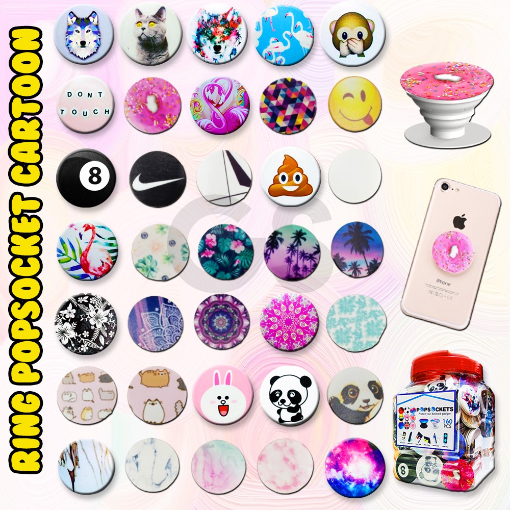 Popsocket Karakter POP SOCKET KARAKTER LUCU READY Popsocket Cartoon Circle Aksesoris Pegangan HP