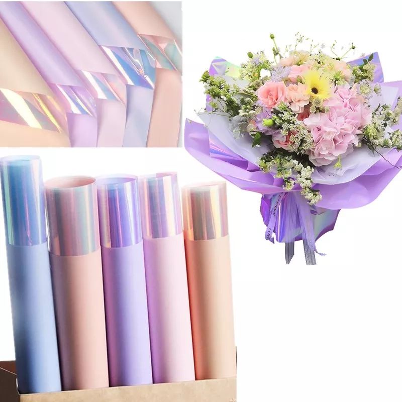 ECER kertas buket wrapping flower paper two color magic film /warpping paper