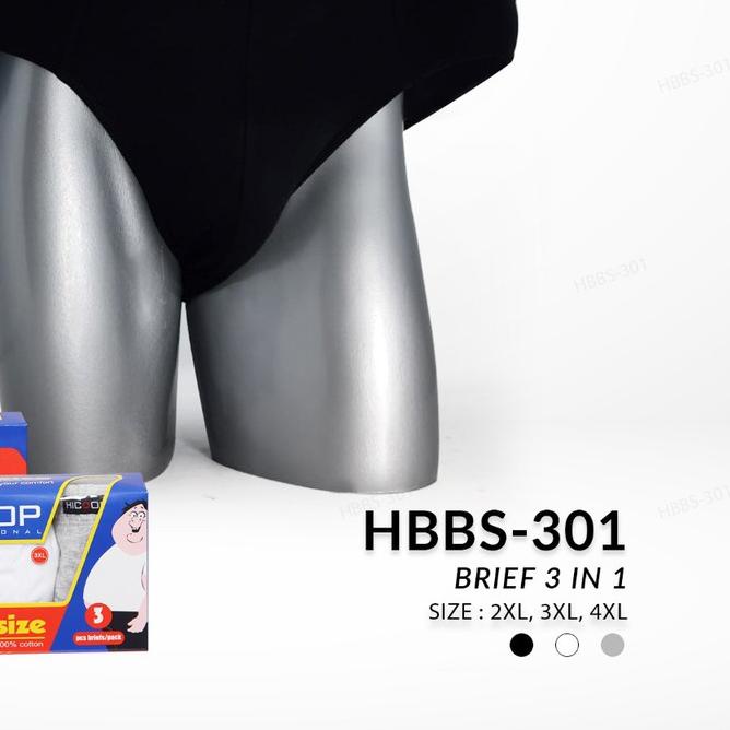 ➨ Hicoop Celana Dalam Big Size Pria oversize jumbo HBBS 301 - 3 IN 1 ➳