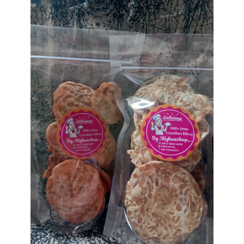 

makaroni spiral, kripik tempe, choco manies