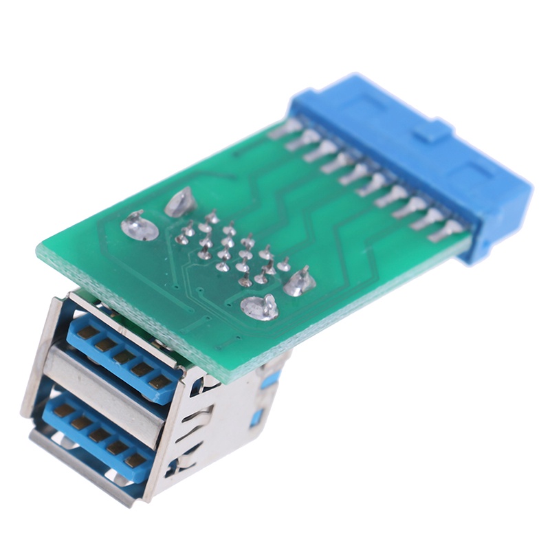 {LUCKID}1Pc Motherboard 20Pin Header To 2 Ports USB 3.0 Type A Female Port HUB Adapters