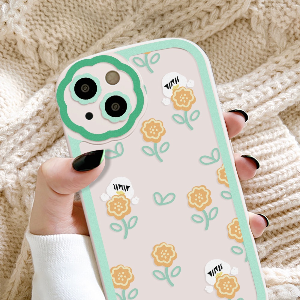 Soft Case Silikon Motif Bunga Untuk iPhone 11 12 13 Pro Max XR X XS Max