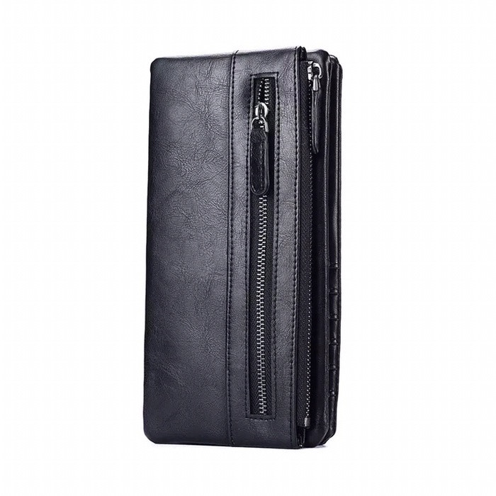 Dompet Pria Dompet Kulit Pria Dompet Panjang import JC22 - Hitam(Z6M9) GRATIS ONGKIR Dompet Pria Ori