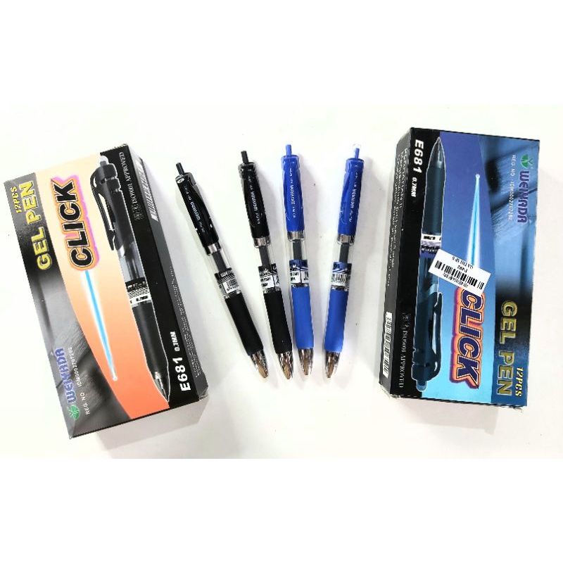 

Bolpen/Bolpoint/Ballpen/Pulpen/Gel Pen Weiyada E681 0.7mm(HITAM/BIRU)