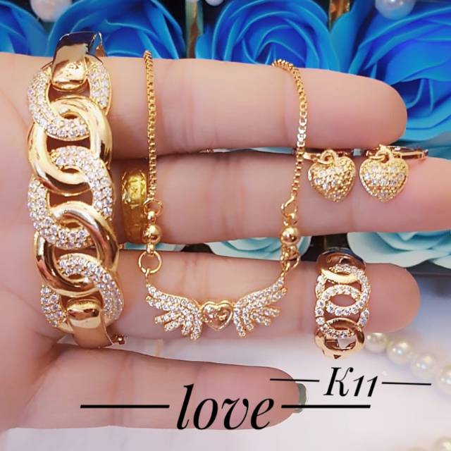 Xuping set perhiasan lapis emas 24k 0803