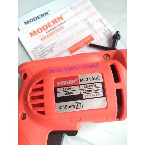 MODERN M-2100C 10 MM Bor Tangan Listrik Electric Drill Reversible 10mm