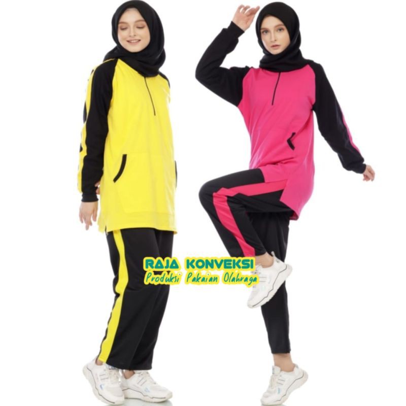 Setelan baju Trening senam wanita Model Muslim Murah