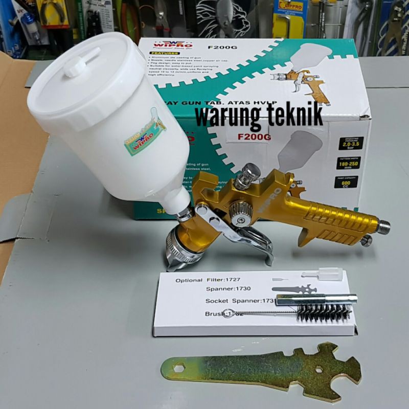 SPRAY GUN HVLP F200G TABUNG ATAS NOZZLE 1.4 MM WIPRO