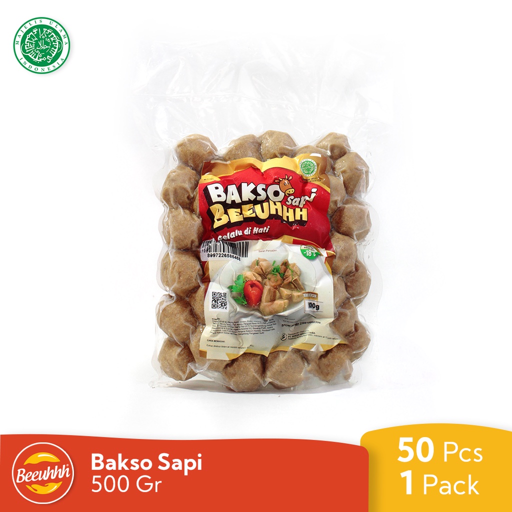 

Beeuhh Bakso Sapi - Bakar, Rebus & Goreng (1 Pack / 50 Pcs / 500 Gr)