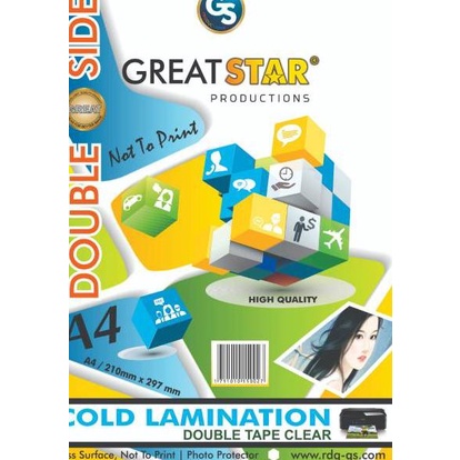

Penjualan Terbaiik laminasi double side/double tape Transparant A4/20