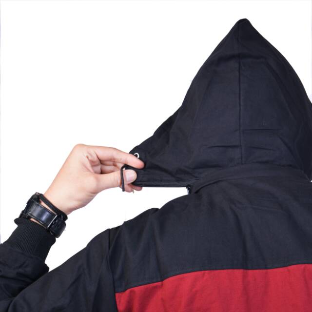 Kent Jaket Parka Reglan Black Maroon