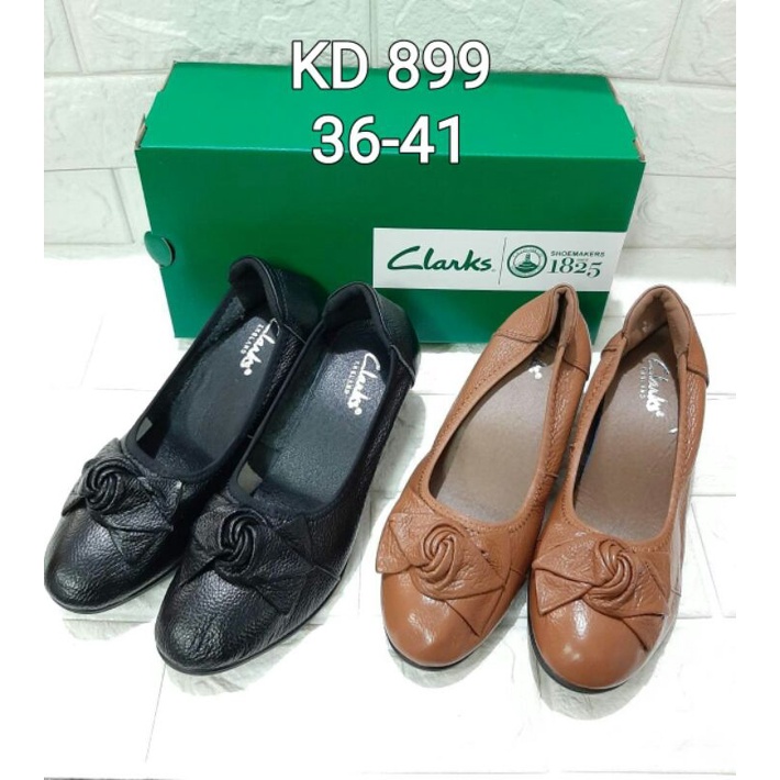 SEPATU WANITA CLARKS LEATHER ULIR WEDGES KD899 / SEPATU KANTOR WANITA