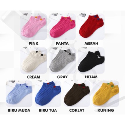 KAOS KAKI TIPIS Garis Polos Kaos kaki murah kaos kaki fashion wanita pria import Kain Spandek+Polyester