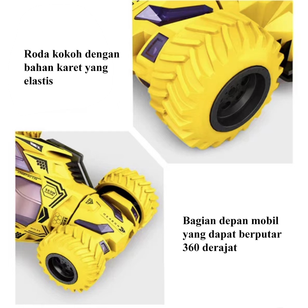 [1KG 7PCS] Babyland Mobil Mainan Monster Zap Cars Turnable Head Tanpa Batrai Ban Karet Tahan Banting