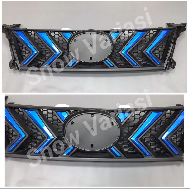 Gril Grill Front grille cover xtivo fortuner 2016 2018  hitam kilap doff lis biru JSL