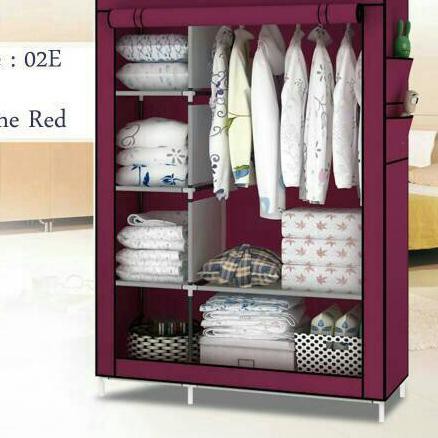 Lemari Pakaian 2 Sekat Ada Gantungan Baju Cocok Anak Kost Shopee Indonesia