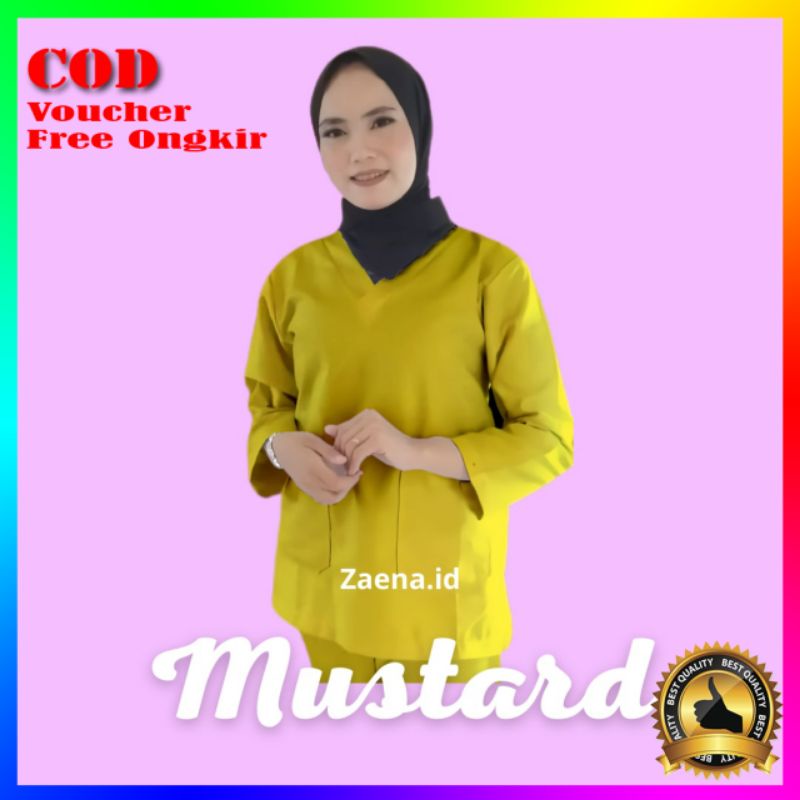 [JUMBO Warna MUSTARD] Baju Oka Lengan Panjang | APD | Baju Jaga Lengan Panjang | American Drill