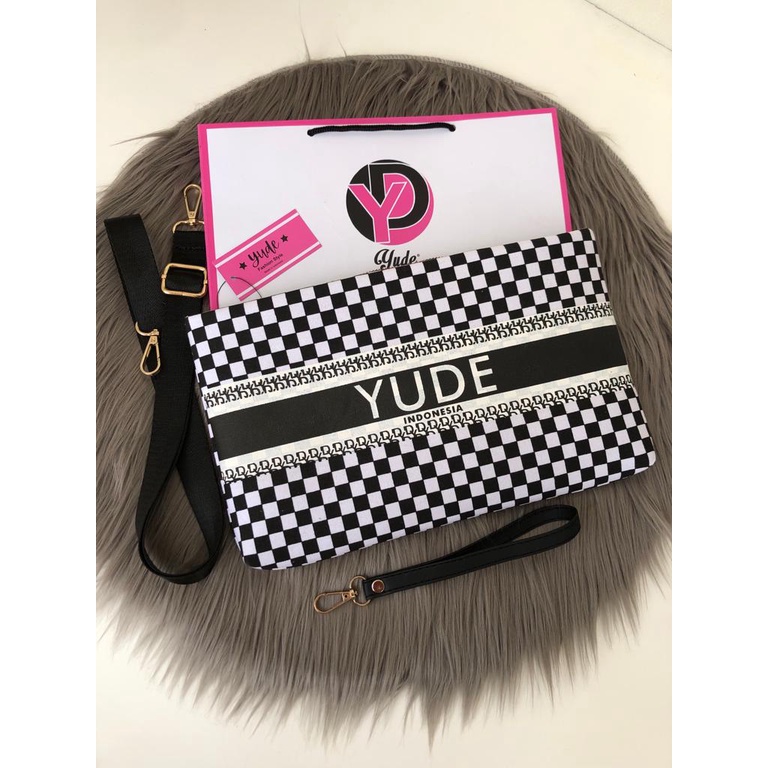 YUDE!!! CLUTCH WANITA BAHAN KANVAS FREE PAPER BAG UK 29x19cm / HANDBAG KONDANGAN IMPORT PREMIUM KEKINIAN