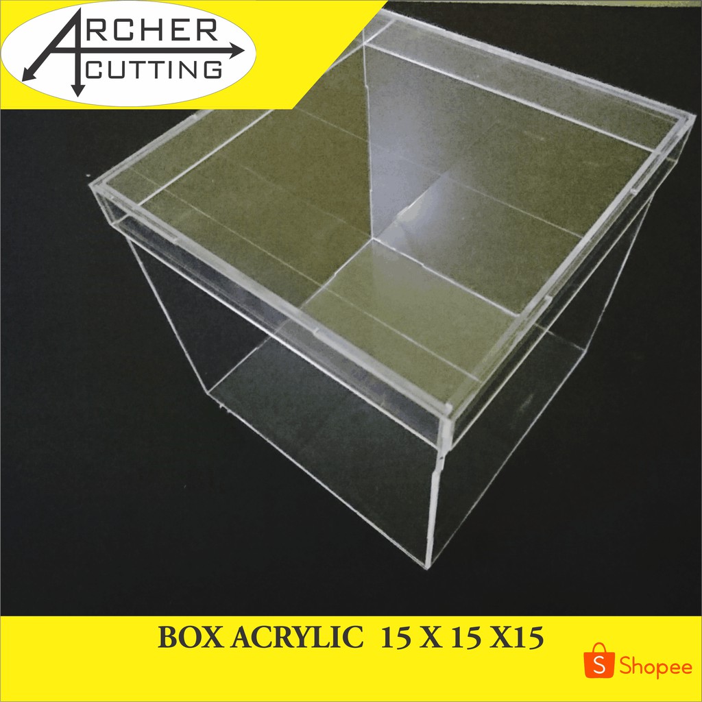 Box akrilik 15x15x15 CM tebal 2mm tipe A