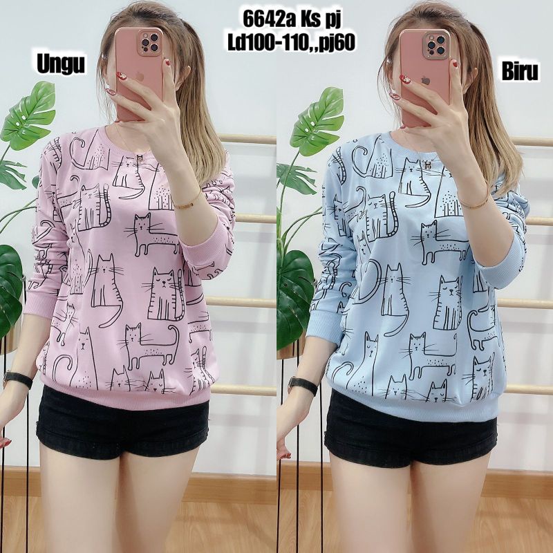 6642 KAOS BABYTERRY LENGAN PANJANG CAT