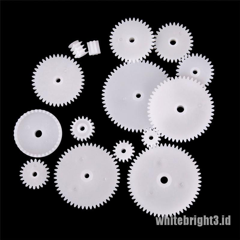 (white3) Wsfs Gears Roda Gigi Plastik 58 Jenis 0.5 Untuk Robot