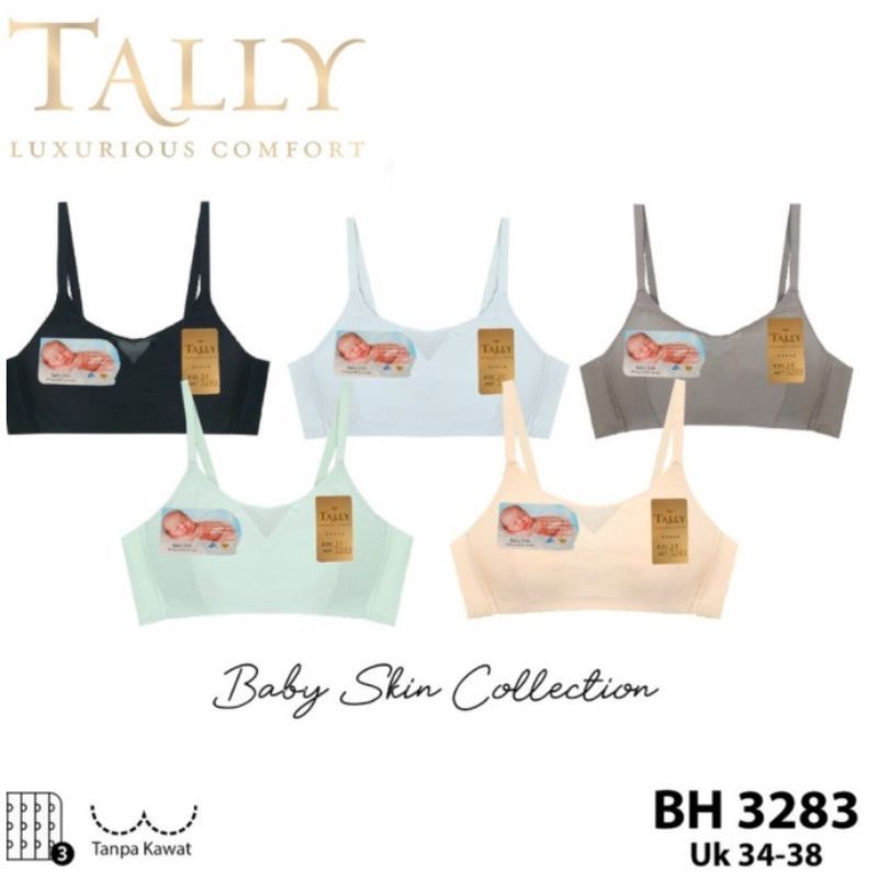 TALLY BRA BH TANPA KAWAT / BUSA TIPIS / CUP B / BABY SKIN COLLECTION BAHAN LEMBUT 3283