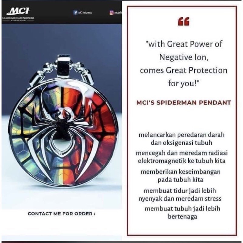 Kalung Pendant MCI seri Marvel