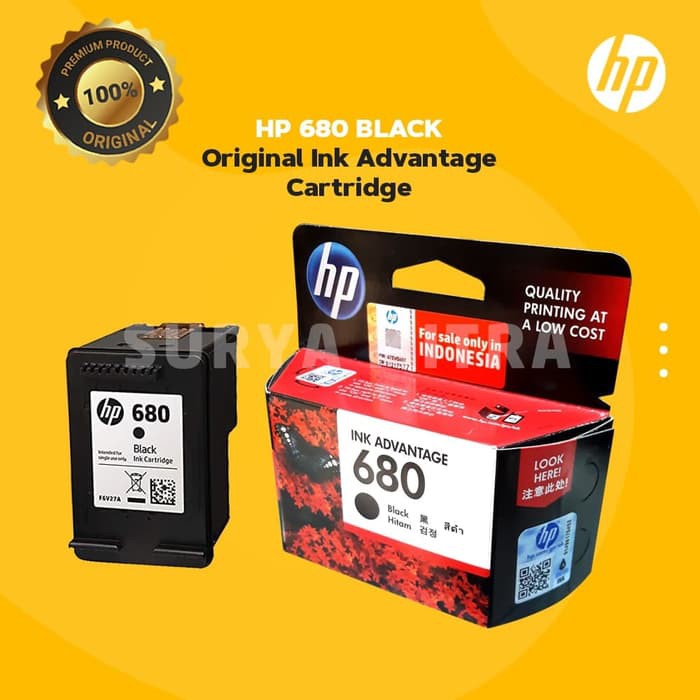 Tinta HP 680 Black Original Ink Cartridge - For 2135, 3635