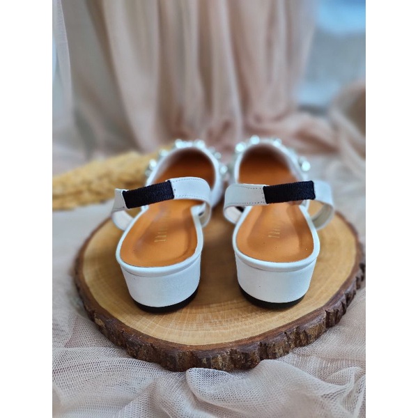 Luna | Sendal wanita | wedding shoes brokat payet |Tali karet |brand Threeladies