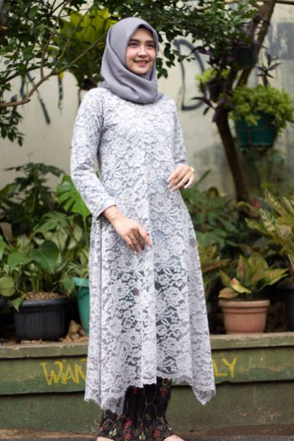 Set baju kurung brokat sigadis abu