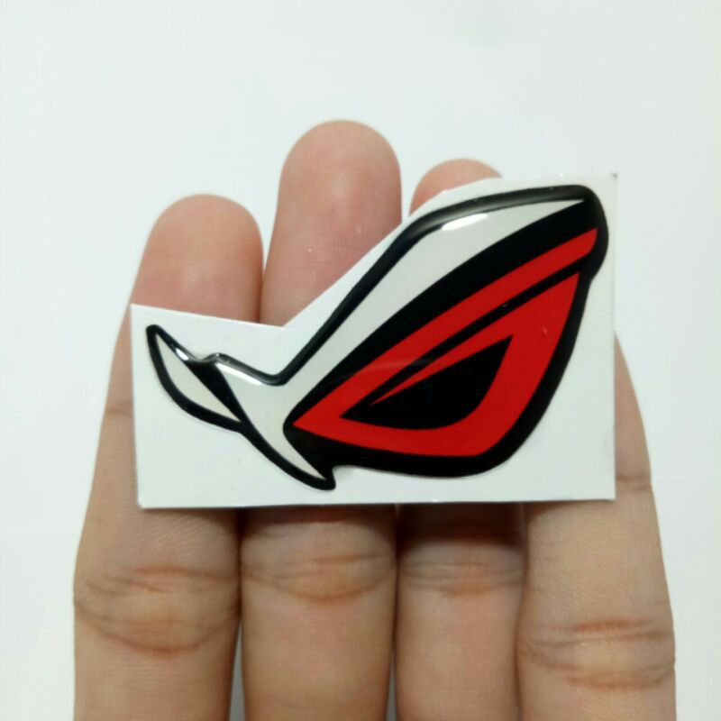 

Stiker timbul resin lentur logo ROG