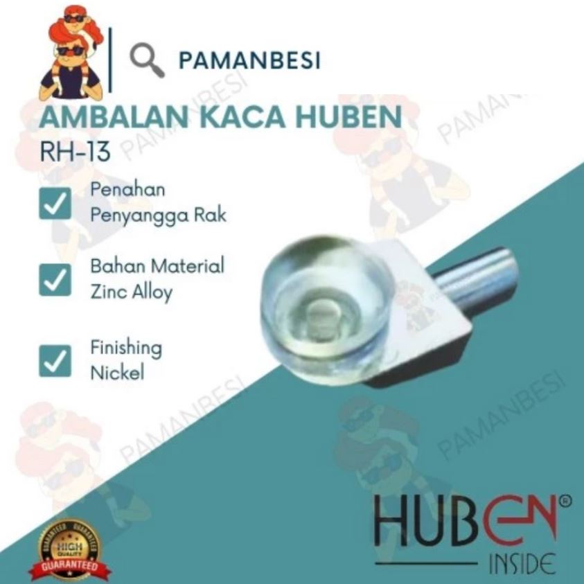 HUBEN Ambalan Kaca Karet / Ambalan Tatakan Penyangga Lemari Kaca RH-13