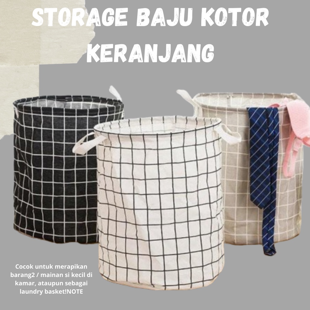 TERLARIS!! Keranjang Baju Kotor / Keranjang Kanvas Storage Laundry Tahan Air Serbaguna