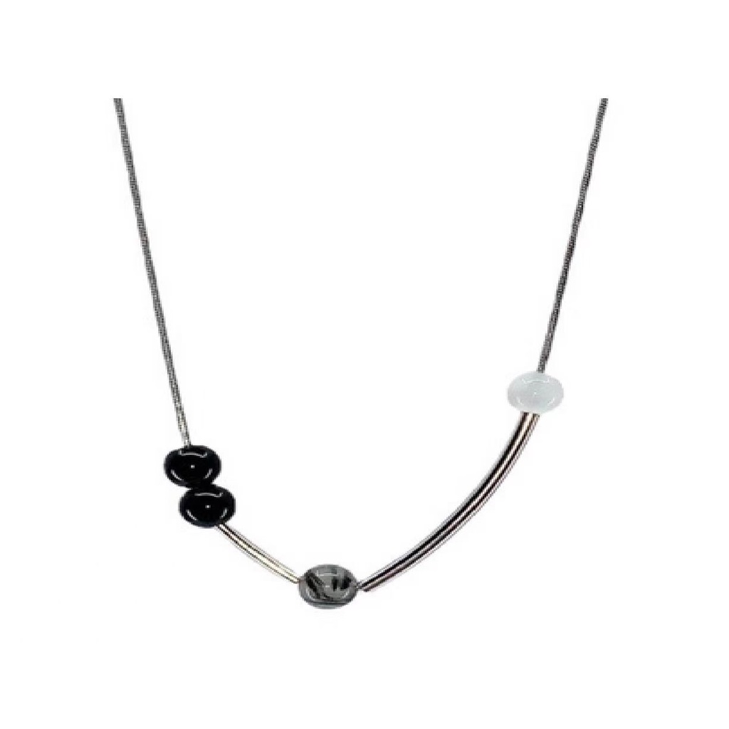 Necklace retro opal ink necklace female simple titanium collar clavicle chain