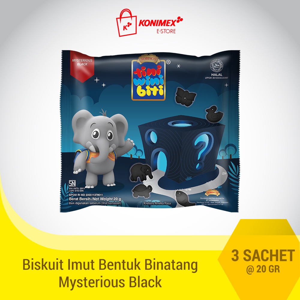 

Tini Wini Biti Mysterious Black Biskuit Anak 3 sachet, imut, enak, bergizi