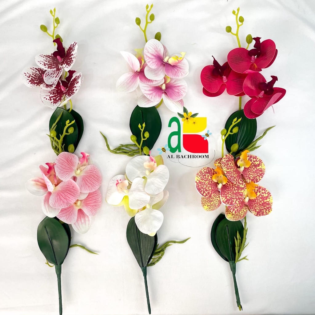 BUNGA ANGGREK LATEX K3 B8010 BUNGA PLASTIK ARTIFICIAL FLOWERS HOME DEKOR