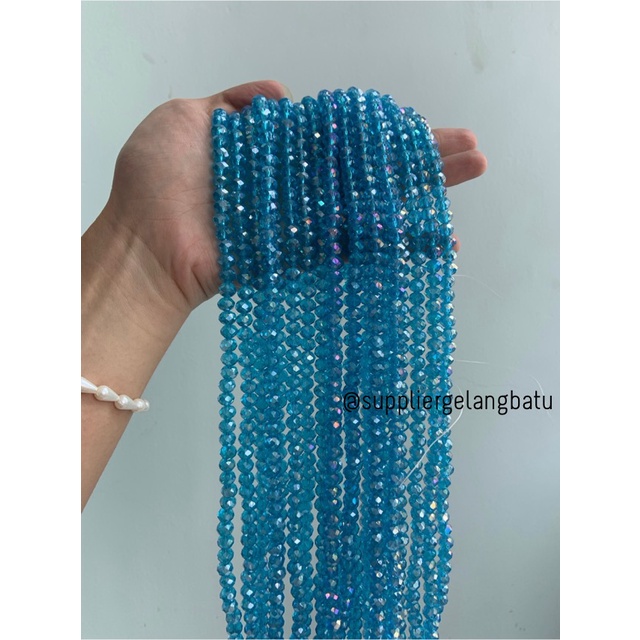 Crystal Ceko 8mm Soft Blue QUARTZ kristal kuarsa biru laut bahan craft