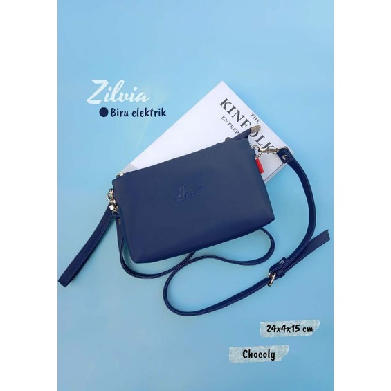 ZILVIA BAG KULIT SINTETIS  CHOCOLY BY INOE / TAS SLEMPANG