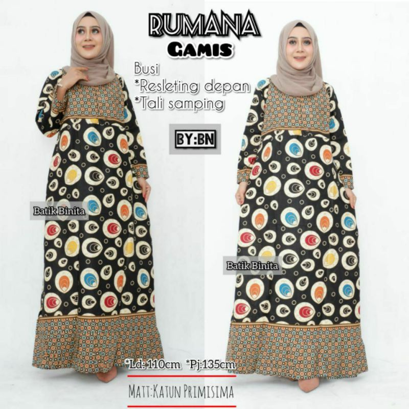 Gamis Batik Rempel Bawah