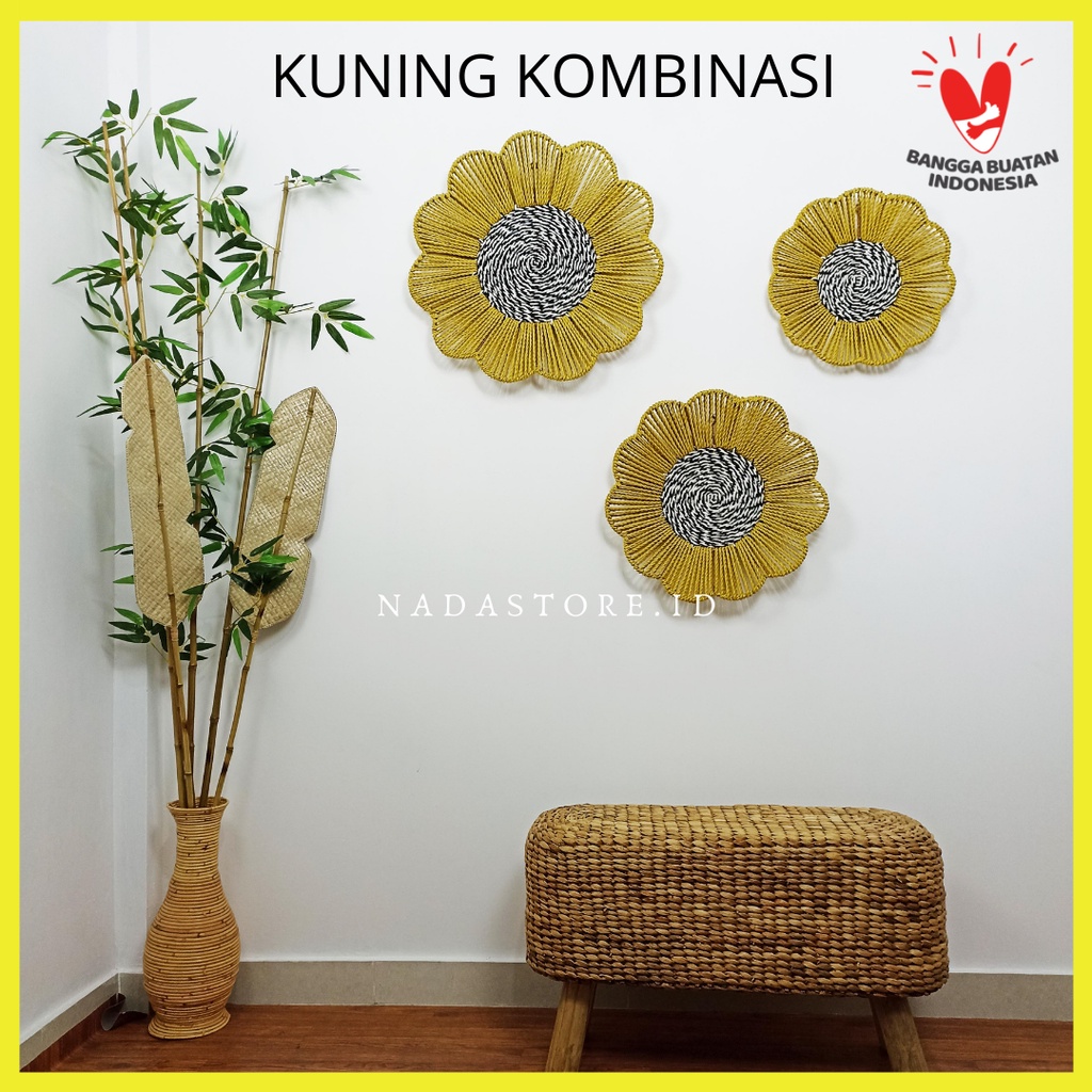 WALLDECOR FLOWER SEAGRASS - HIASAN DINDING CANTIK / WALL DECO / DECORASI TEMBOK ANYAMAN