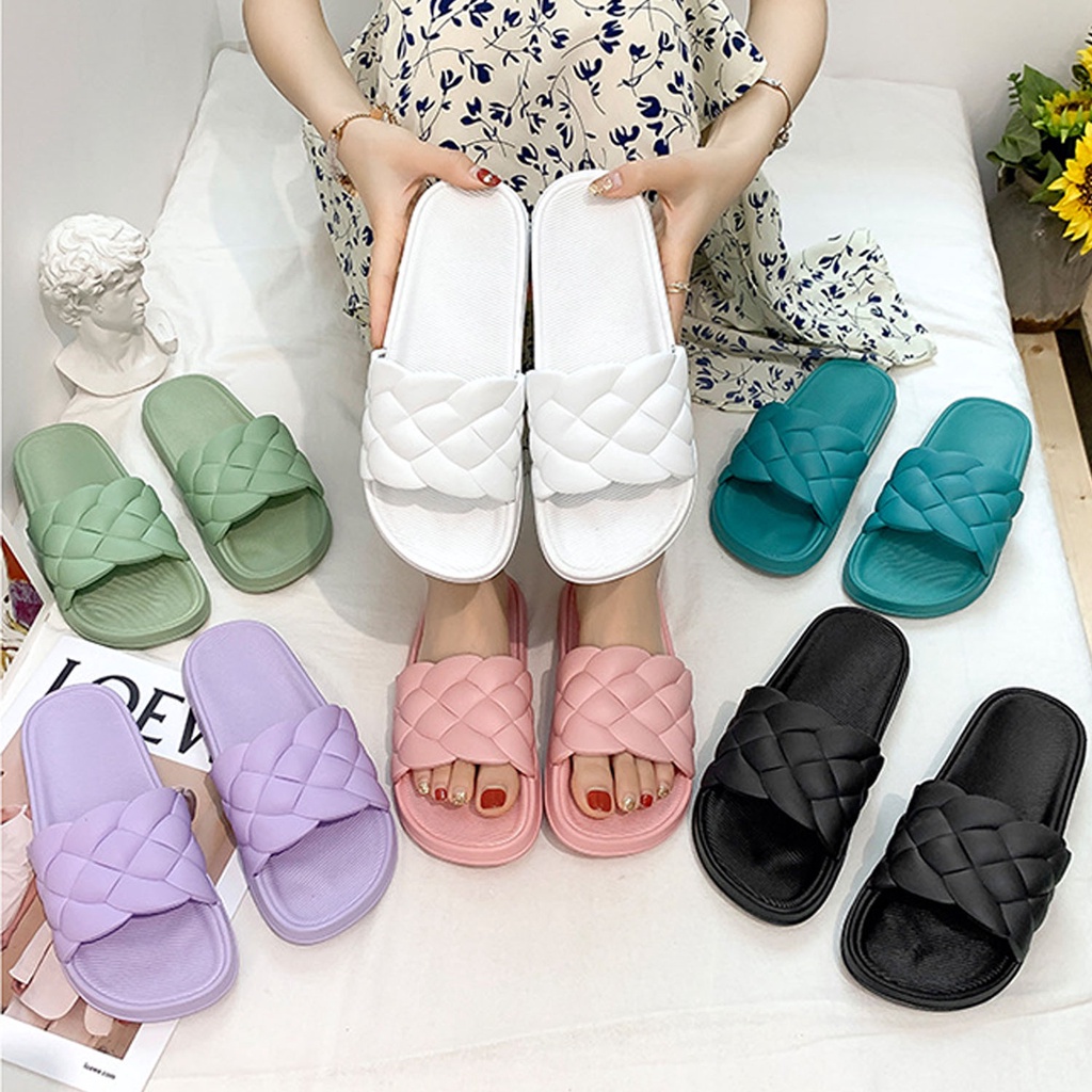 PROMO 10.10 PUNCAK ☀ACCBAYI☀ SF08 Sandal Slop Karet Berwarna / Sandal Wanita / Sandal Fashion Murah Import