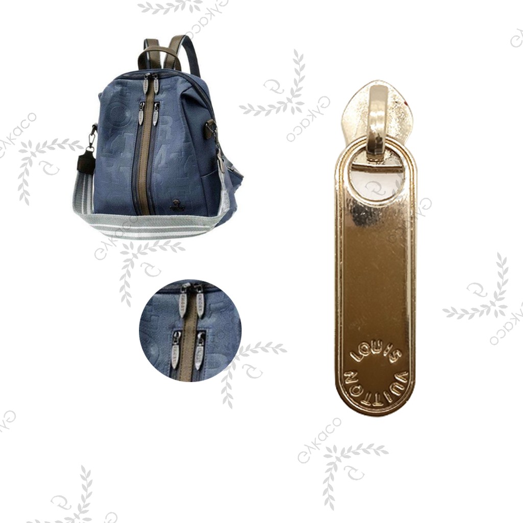 Asesoris Tas M047 (Kepala Resleting Oval Plastik Merek LV) - Aksesoris Tas (IMPORT)