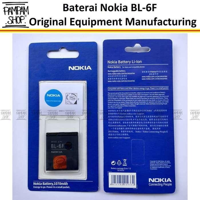 BARU  Baterai Nokia 6788 BL6F BL-6F Original OEM 100% | Batre Batrai Jadul