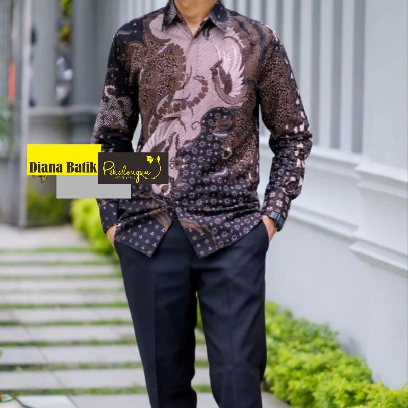 TERBARU Kemeja Batik Pria Lengan Panjang Bahan Katun Premium M L XL XXL