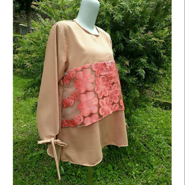 BLOUSE ATASAN BAJU KONDANGAN MUSLIMAH MOSCREPE mix ORGANZA